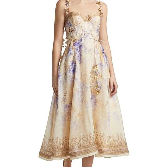 Zimmermann  Picnic Floral Midi-Dress - Picture 1 of 10